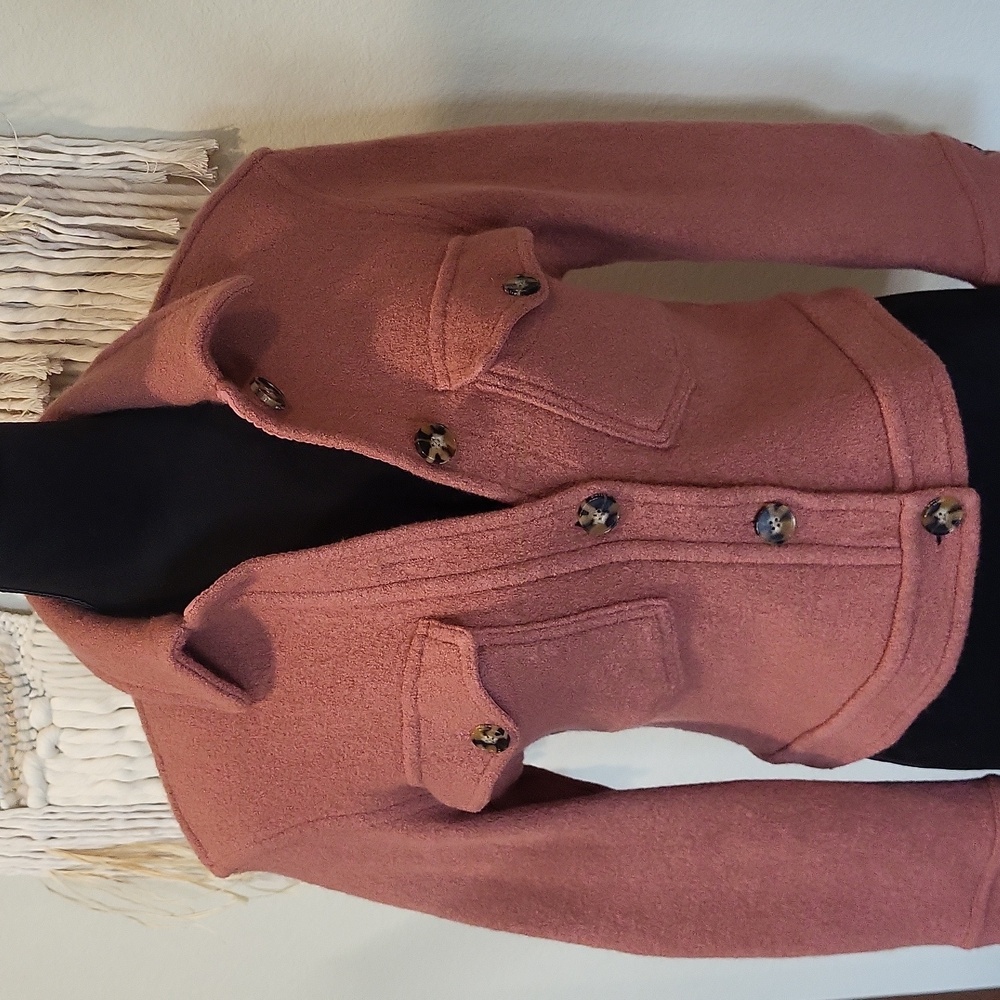 Wilfred Dusty Rose Wool-Blend Button Front Jacket